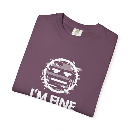 I’m Fine Glitched Smiley - T-Shirt