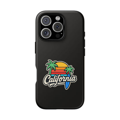 California Sunset Phone Case, Tropical Cell Phone Cover, Beach Lover Gift, Summer Vibes Accessory, Surfing Decor, Personalized Case