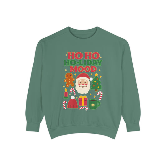 Festive Sweatshirt, Ho Ho Ho-liday Mood, Christmas Gift, Unisex Pullover, Cozy Holiday Wear, Cute Sweater, Winter Apparel