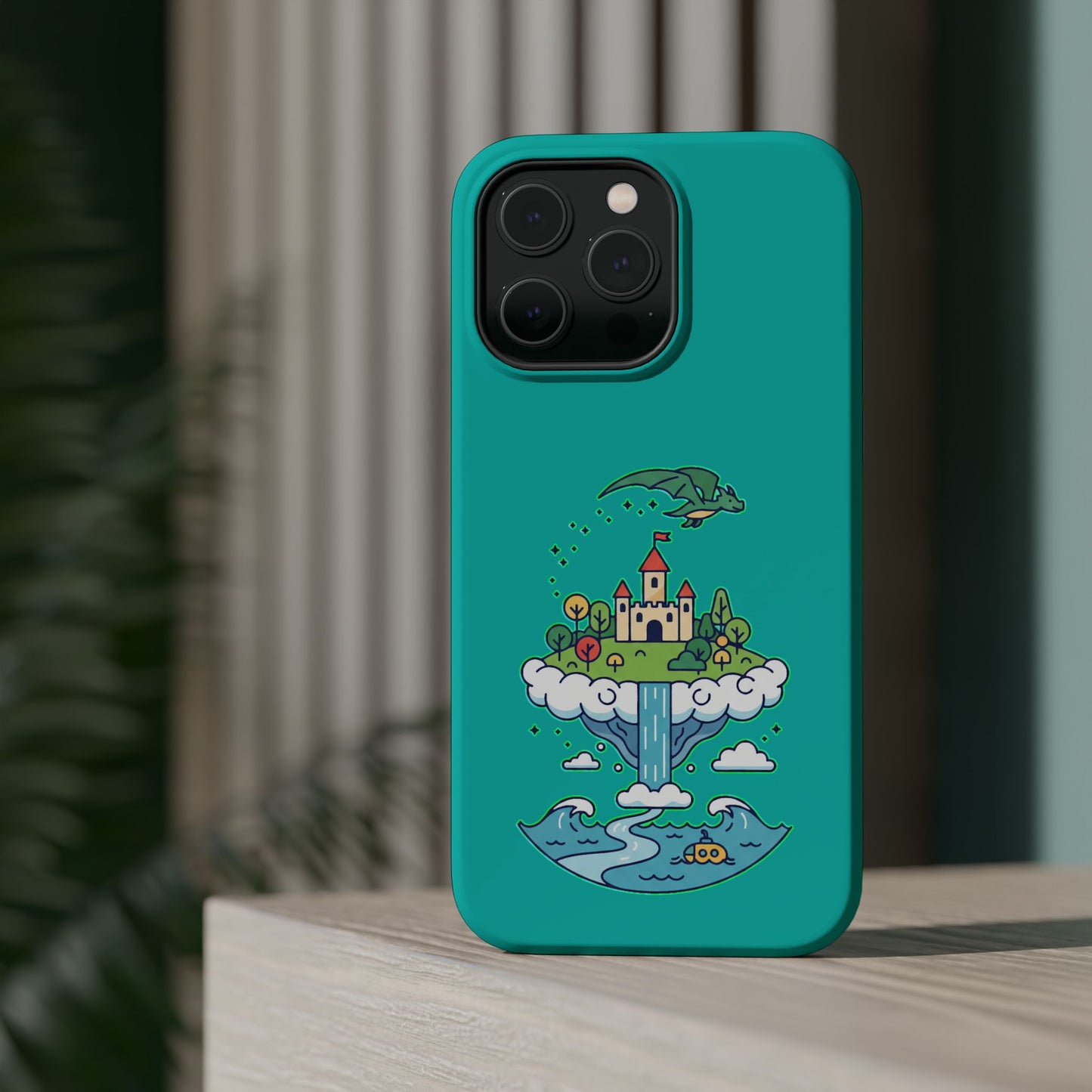 Floating Castle Dragon - Magical Fantasy Island - Magnetic Phone Case