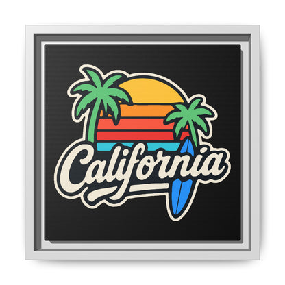 California Sunset Canvas Art, Framed Wall Decor, Tropical Beach Vibe, Home & Office Decor, Gift for Beach Lovers, Summer Art