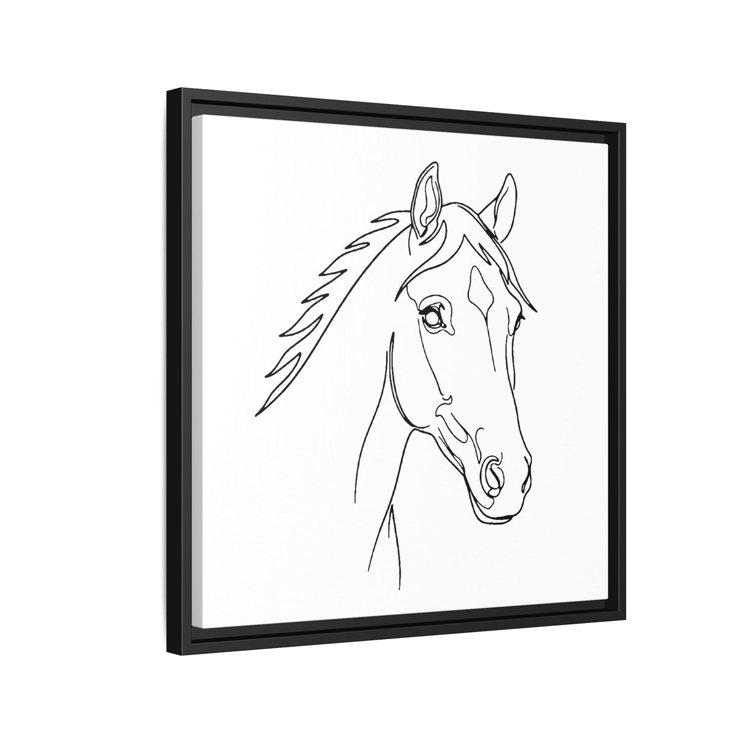 Horse Portrait Sketch - Framed Canvas