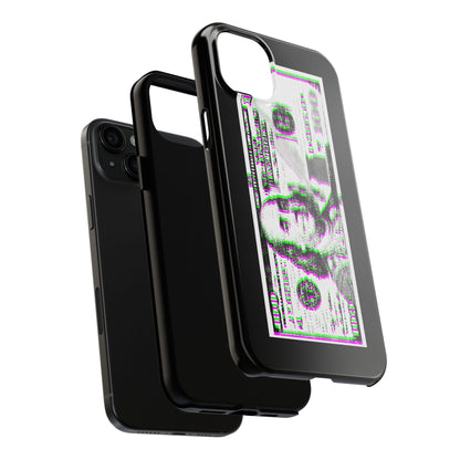 100 Dollars Bill - Green/Magenta Glitch - Phone Case