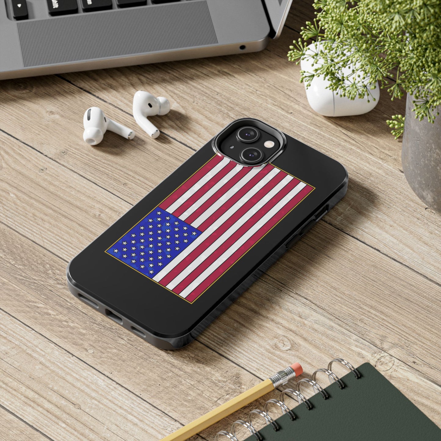 New Glory American Flag (Gold Edge Edition) - Phone Case