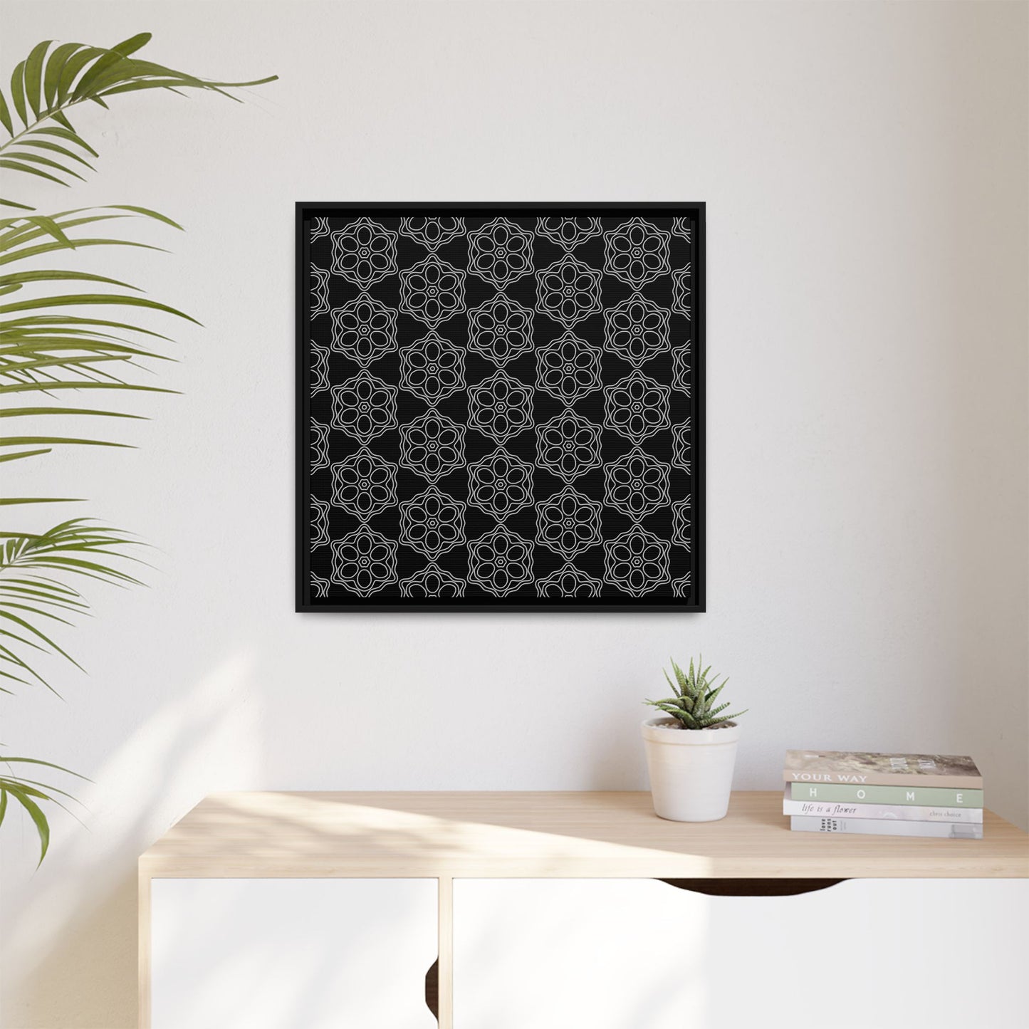 Geometric Sacred Flower - Framed Canvas
