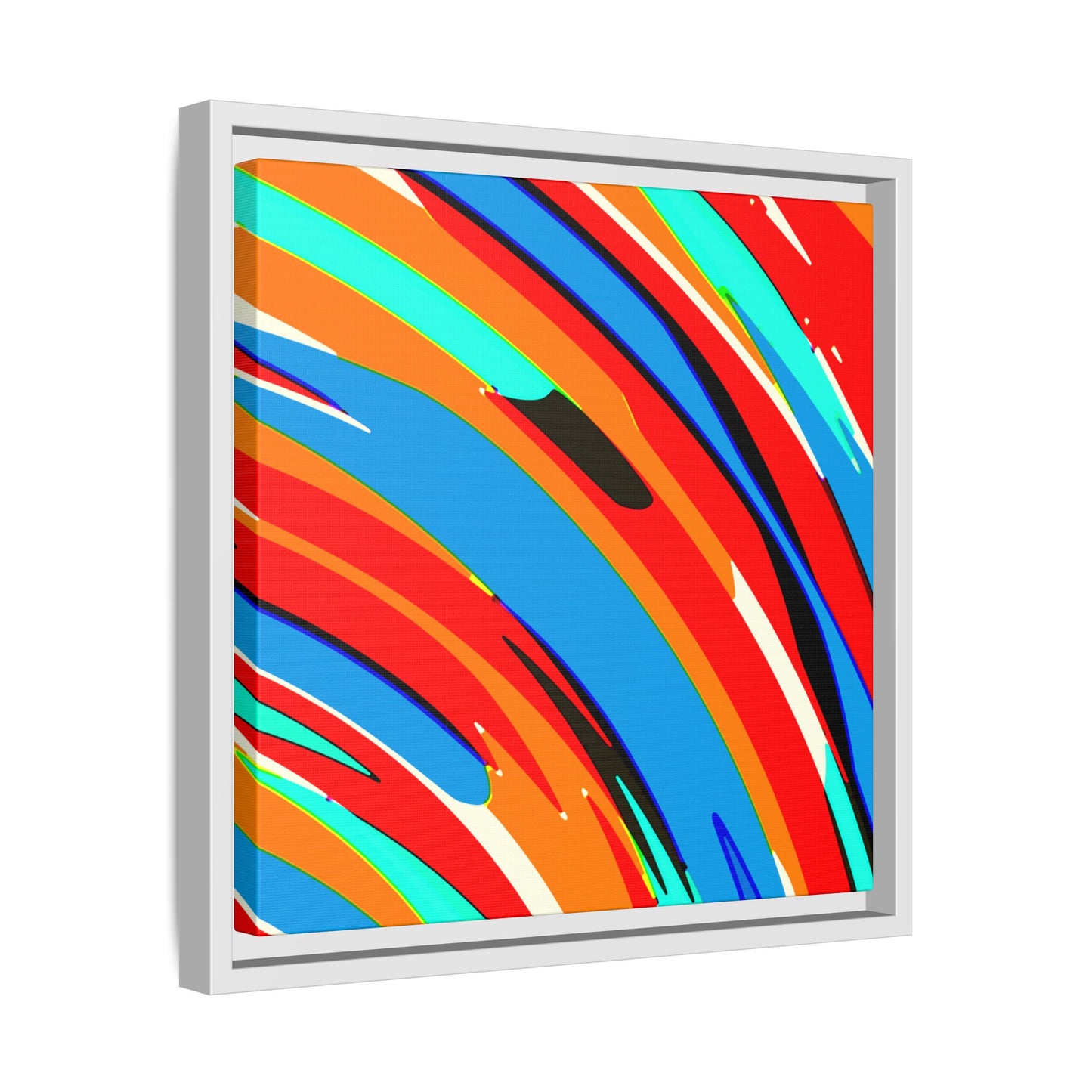 Abstract Rainbow Swirl Arc - Framed Canvas