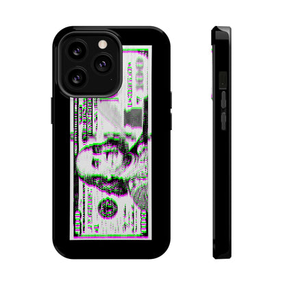 100 Dollars Bill - Green/Magenta Glitch - Magnetic Phone Case