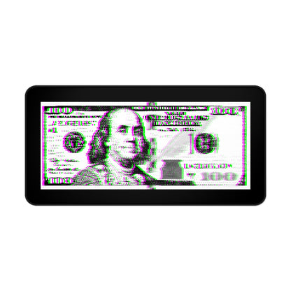 100 Dollars Bill - Green/Magenta Glitch - Desk Mat