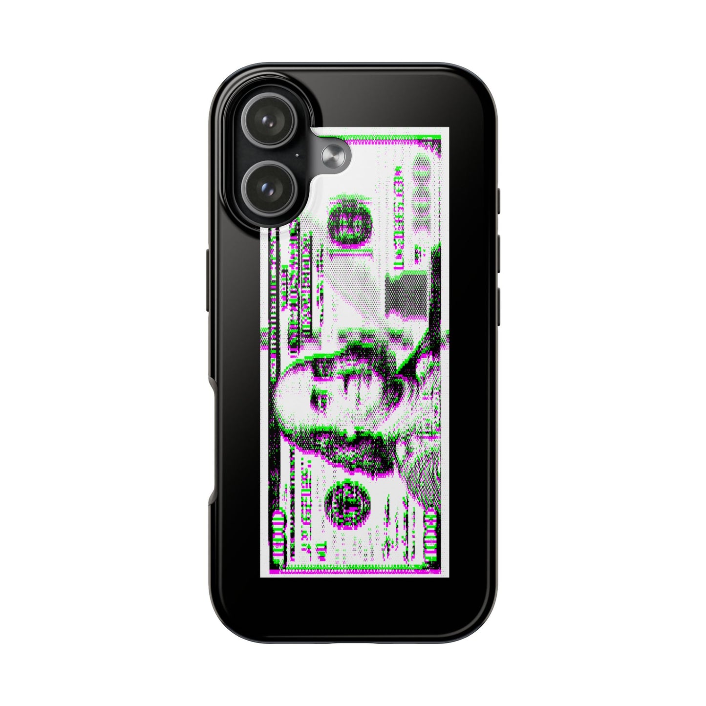 100 Dollars Bill - Green/Magenta Glitch - Phone Case