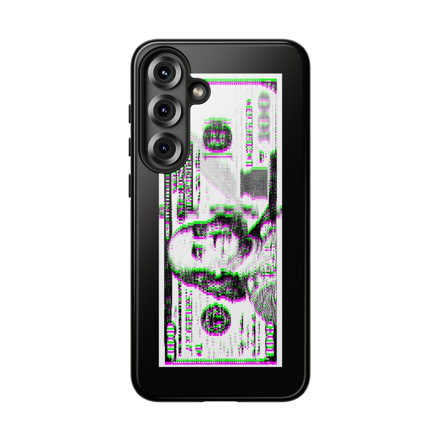 100 Dollars Bill - Green/Magenta Glitch - Phone Case