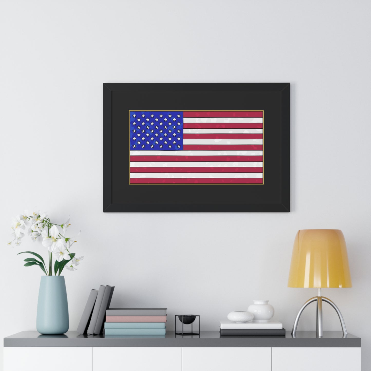 New Glory American Flag (Gold Edge Edition) - Framed Poster
