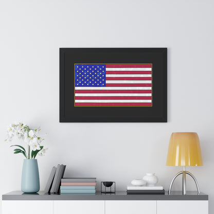 New Glory American Flag (Gold Edge Edition) - Framed Poster