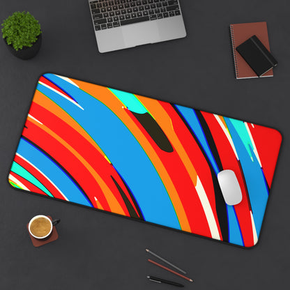 Abstract Rainbow Swirl Arc - Desk Mat
