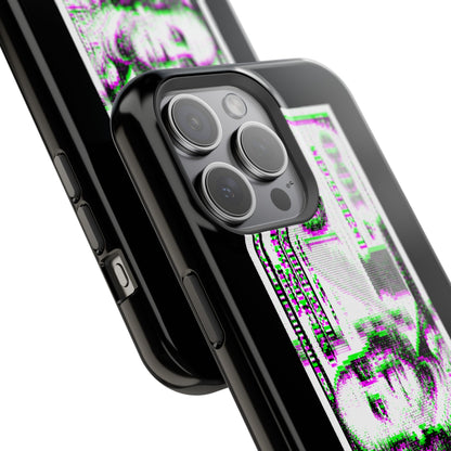 100 Dollars Bill - Green/Magenta Glitch - Magnetic Phone Case