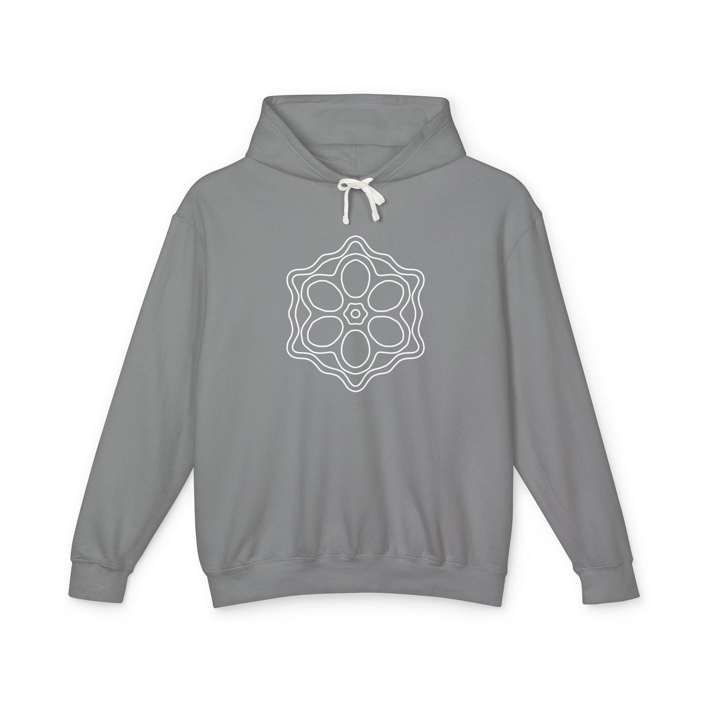 Meditative Mandala Unisex Hooded Sweatshirt, Lightweight Pullover Hoodie, Gift for Relaxation, Mindfulness Apparel, Cozy Layering