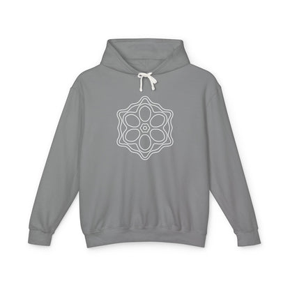 Meditative Mandala Unisex Hooded Sweatshirt, Lightweight Pullover Hoodie, Gift for Relaxation, Mindfulness Apparel, Cozy Layering