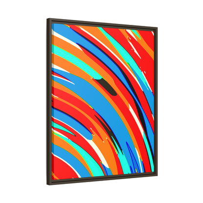 Abstract Rainbow Swirl Arc - Framed Canvas