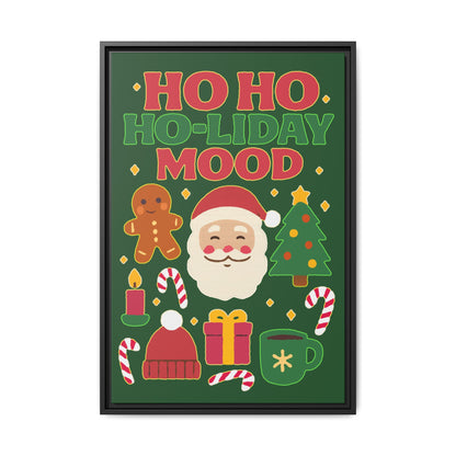 Framed Canvas Art, Festive Holiday, Cheerful Wall Art for Christmas, Santa Decor, Ho Ho Ho Seasonal Gift, Holiday Mood Wall Art