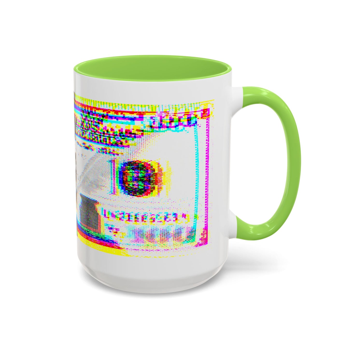 100 Dollars Bill - Neon Color Explosion - Color Accent Mug
