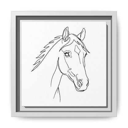 Horse Portrait Sketch - Framed Canvas