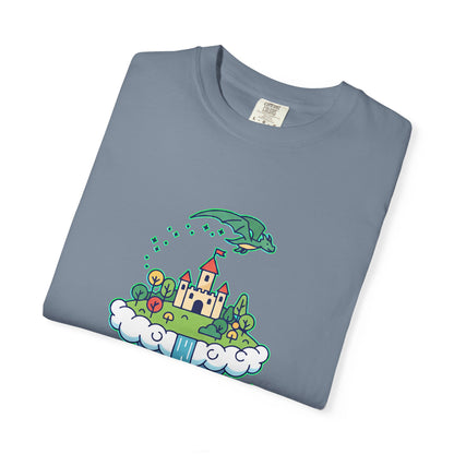 Floating Castle Dragon - Magical Fantasy Island - T-Shirt