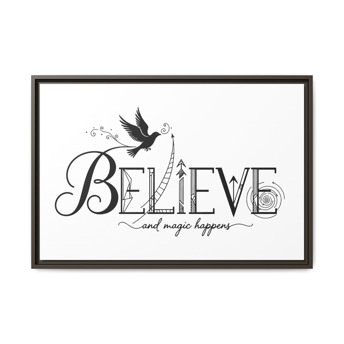 Believe and Magic Happens - Framed Canvas