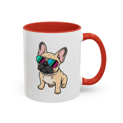 French Bulldog with Sunglasses - Color Accent Mug