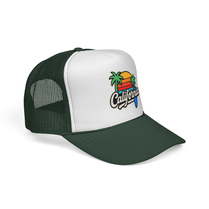 California Sunset Trucker Cap, Summer Hat, Beach Apparel, Gift for Him/Her, Fun Outdoor Accessory