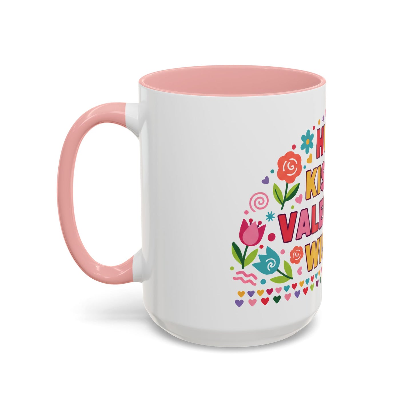 Hugs, Kisses & Valentine’s Wishes - Color Accent Mug