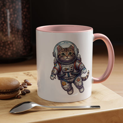 Astronaut Cat - Color Accent Mug