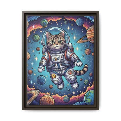 Astronaut Cat - Framed Canvas
