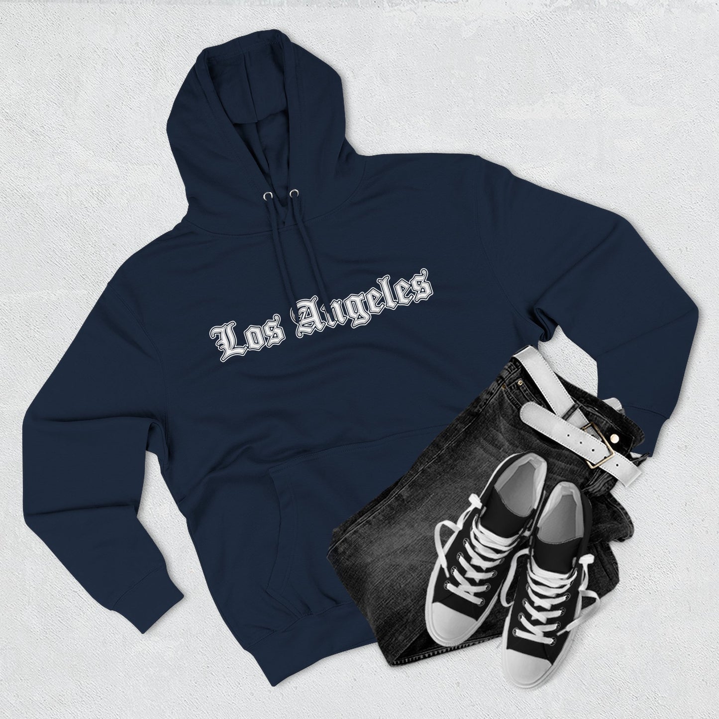 Los Angeles Three-Panel Fleece Hoodie, Cozy Sweatshirt, Streetwear Apparel, Gift for Her/Him, Casual Style, Travel Hoodie