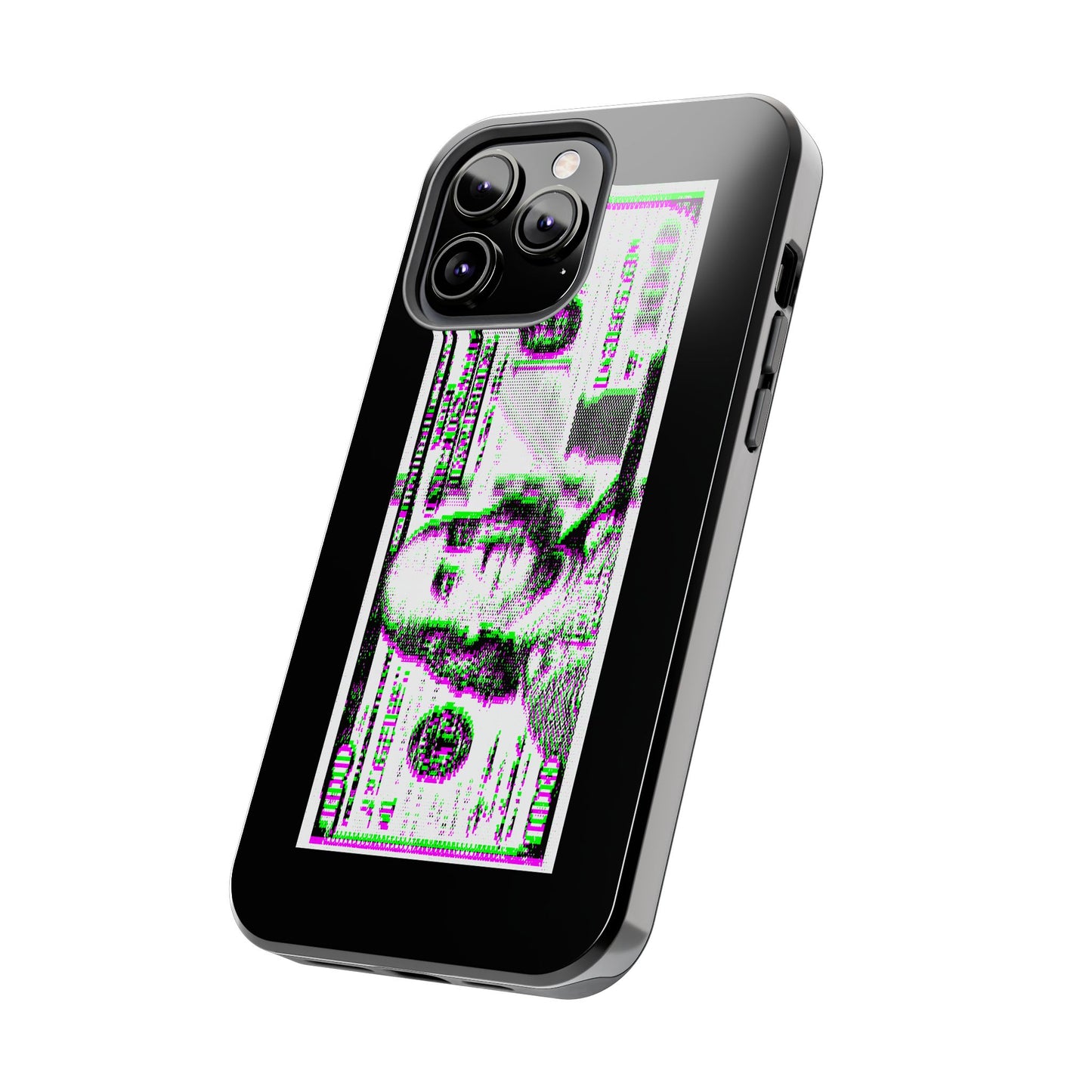 100 Dollars Bill - Green/Magenta Glitch - Phone Case
