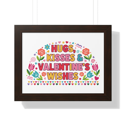 Hugs, Kisses & Valentine's Wishes - Framed Poster