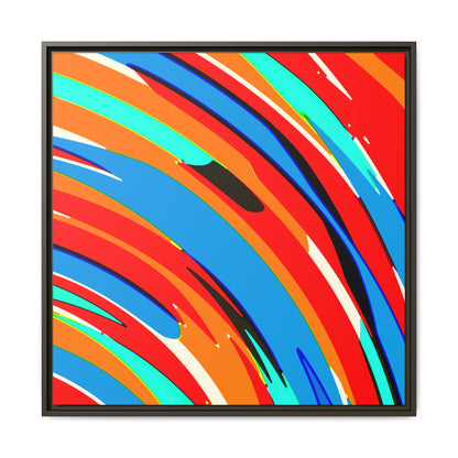 Abstract Rainbow Swirl Arc - Framed Canvas