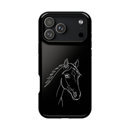 Horse Portrait Sketch - Magnetic Phone Case