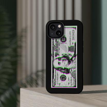 100 Dollars Bill - Green/Magenta Glitch - Magnetic Phone Case
