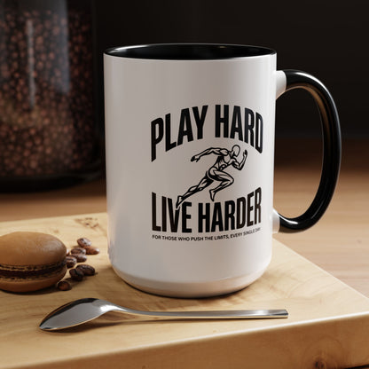 Play Hard / Live Harder - Color Accent Mug