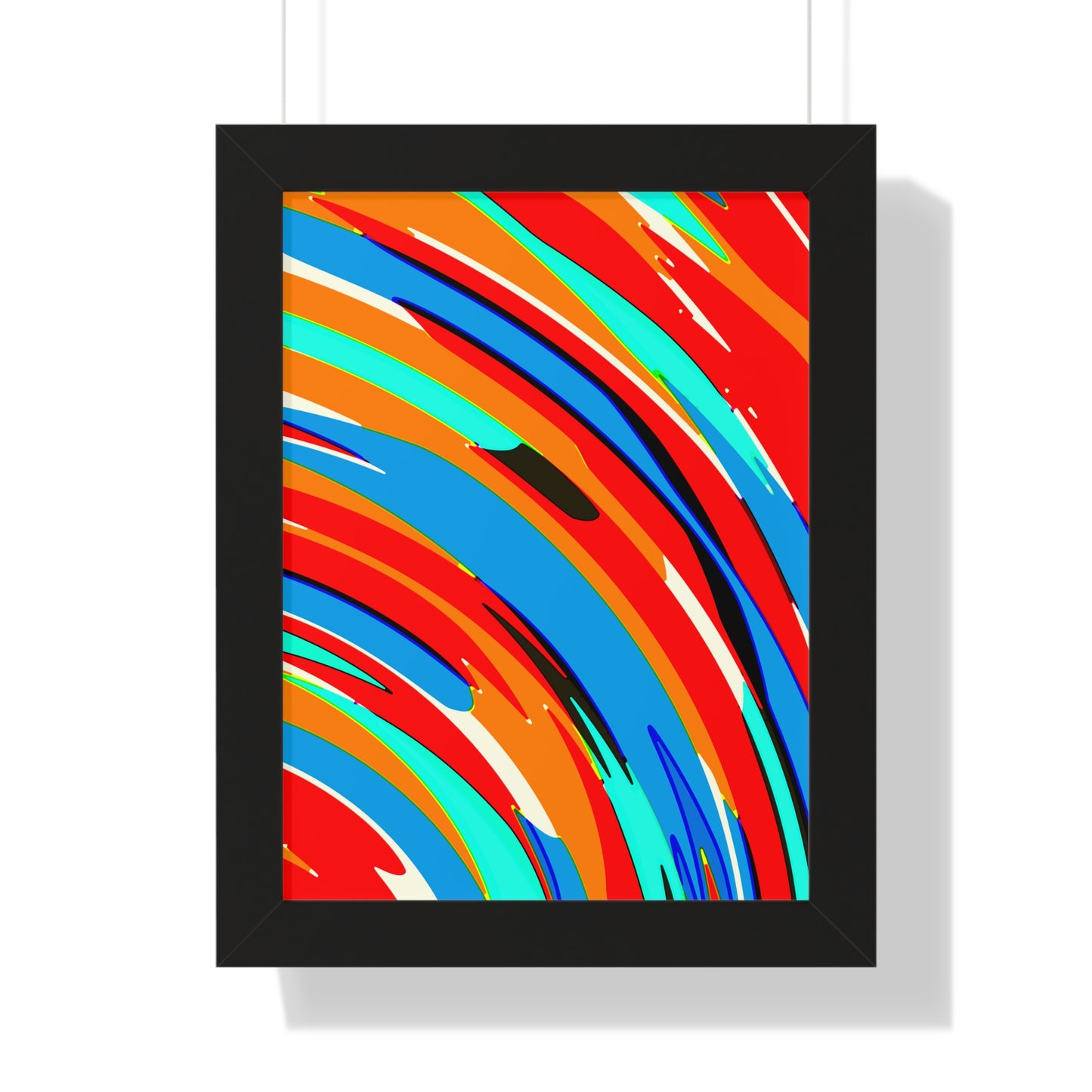 Abstract Rainbow Swirl Arc - Framed Poster