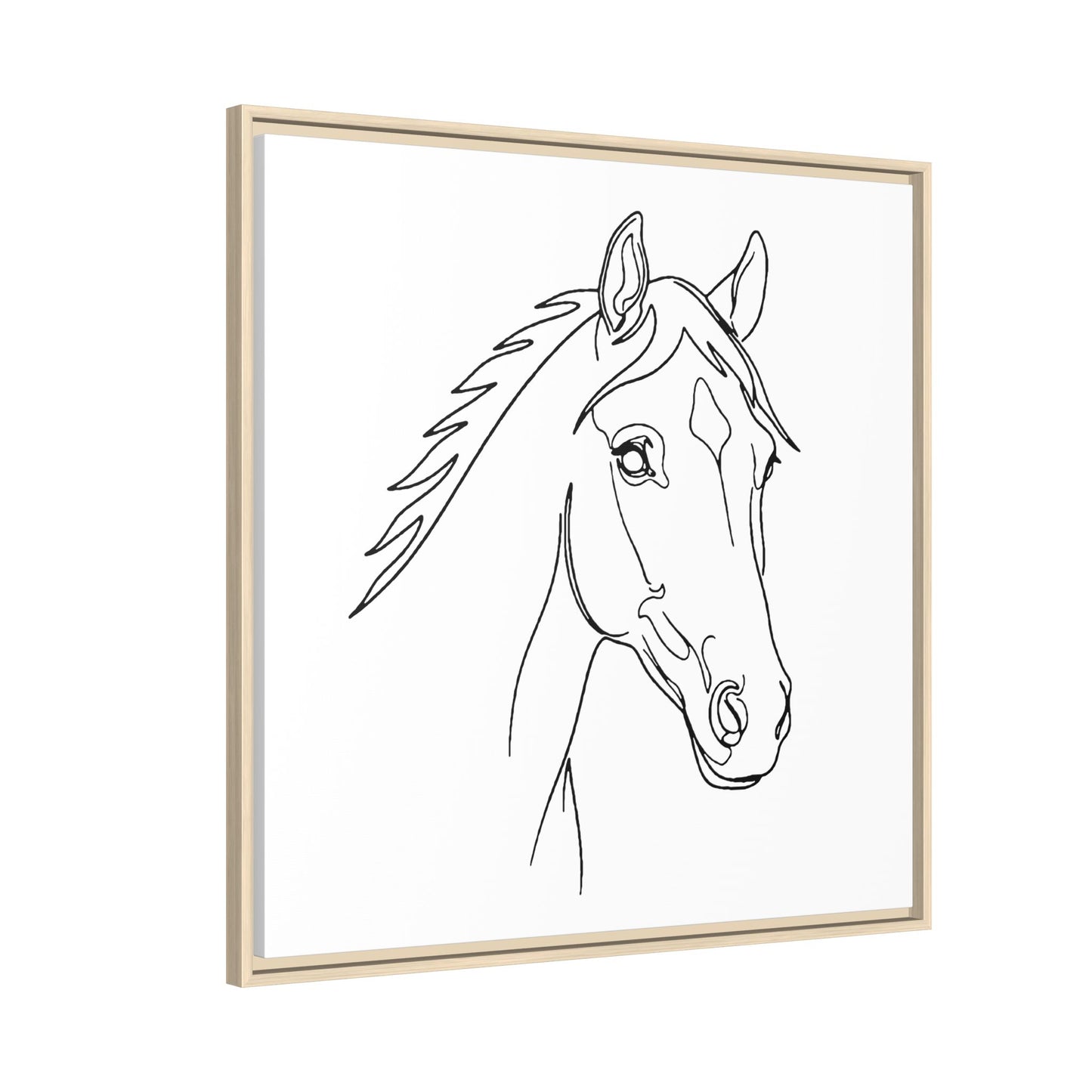 Horse Portrait Sketch - Framed Canvas