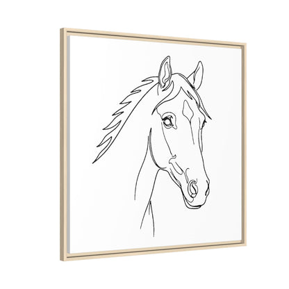 Horse Portrait Sketch - Framed Canvas