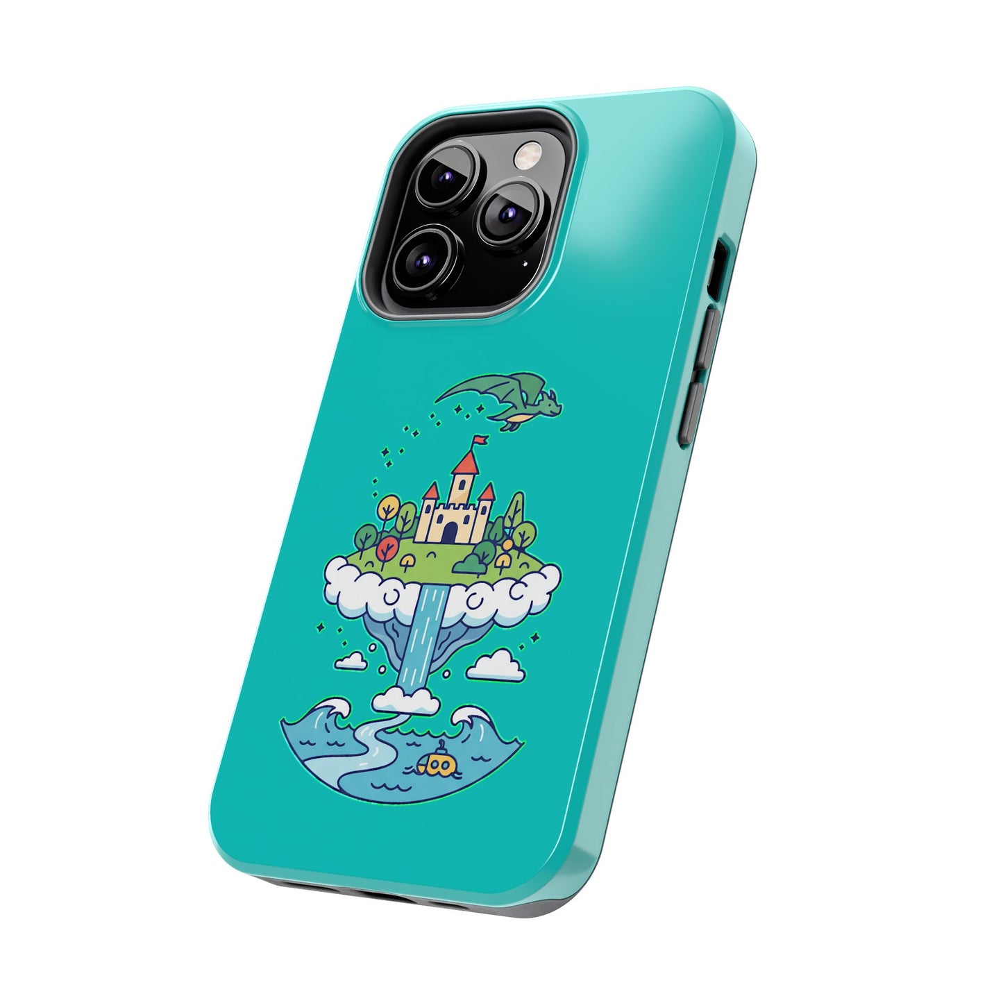 Floating Castle Dragon - Magical Fantasy Island - Phone Case