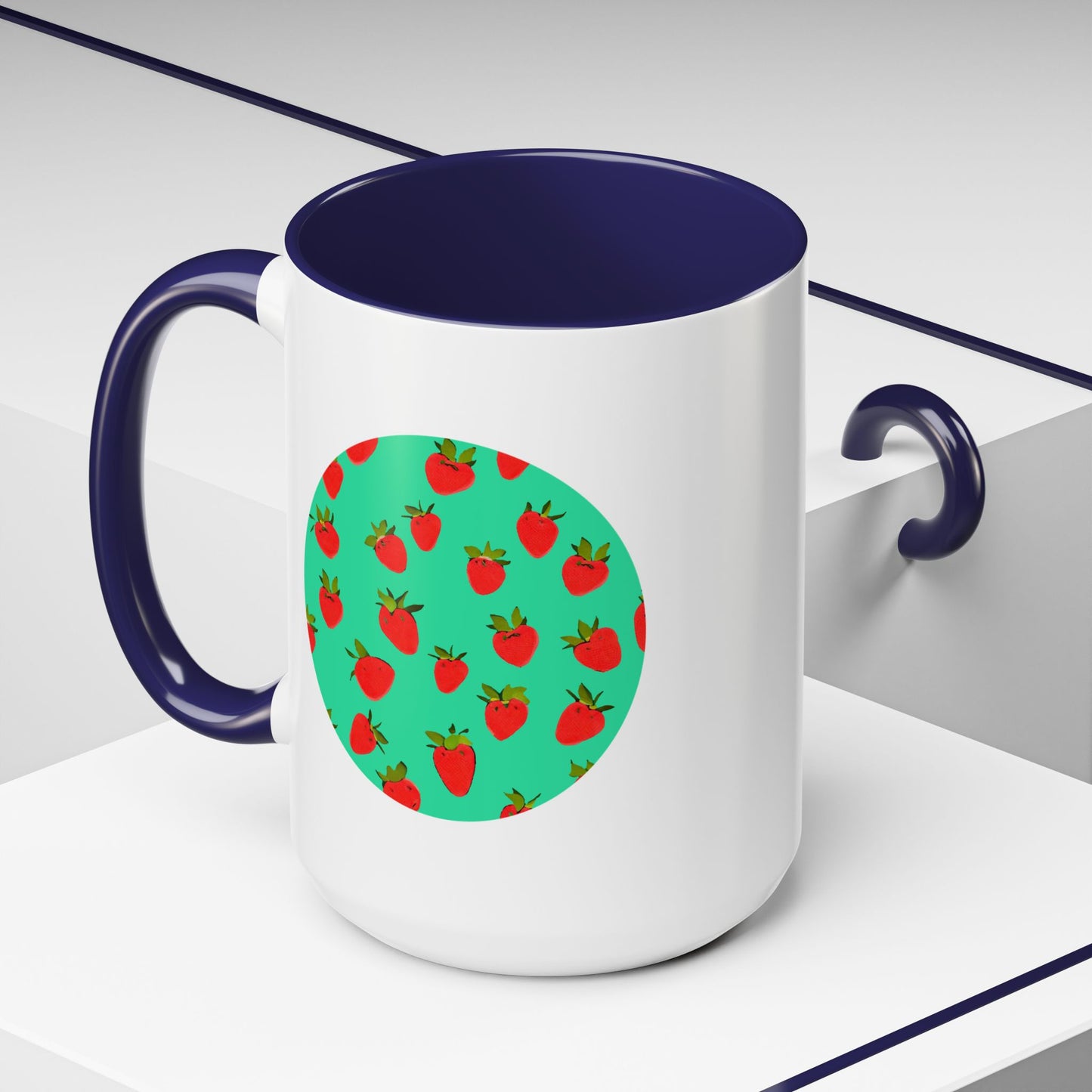 Strawberry Pattern - Color Accent Mug