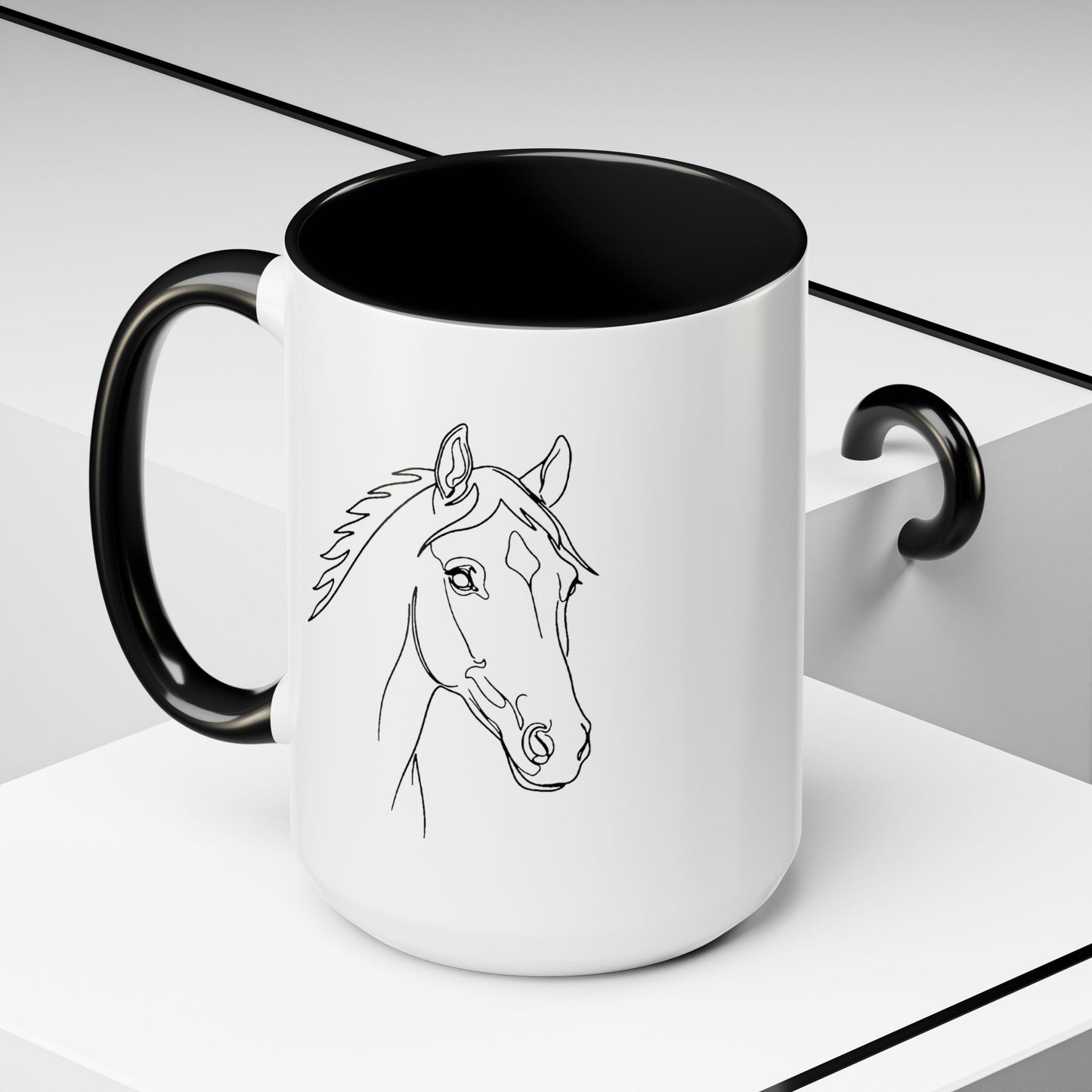 Horse Portrait Sketch - Color Accent Mug