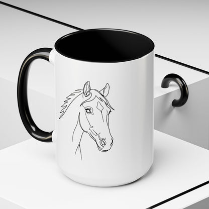 Horse Portrait Sketch - Color Accent Mug