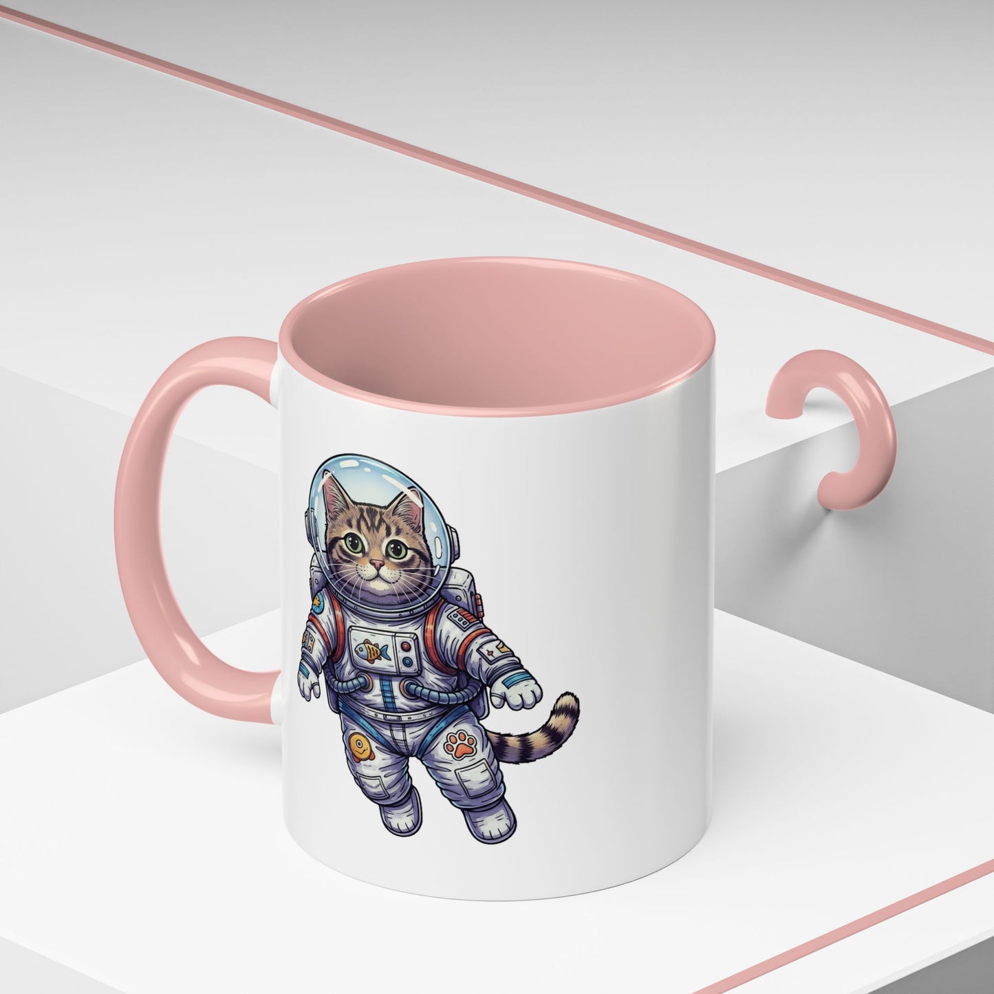 Astronaut Cat - Color Accent Mug
