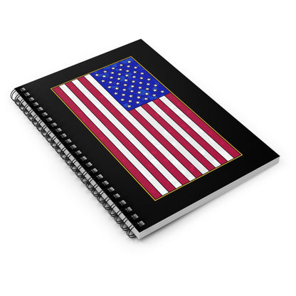 New Glory American Flag (Gold Edge Edition) - Spiral Notebook