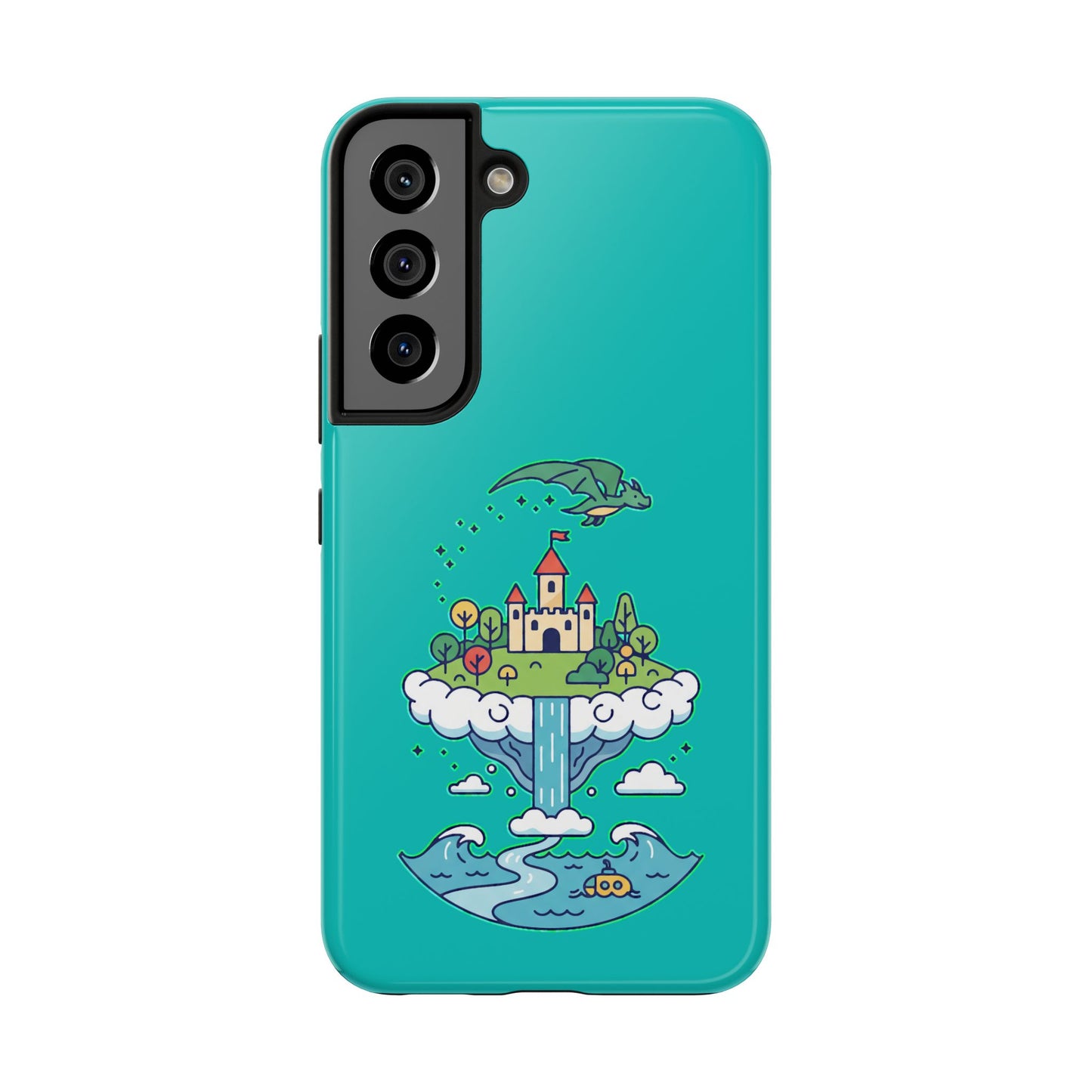 Floating Castle Dragon - Magical Fantasy Island - Phone Case
