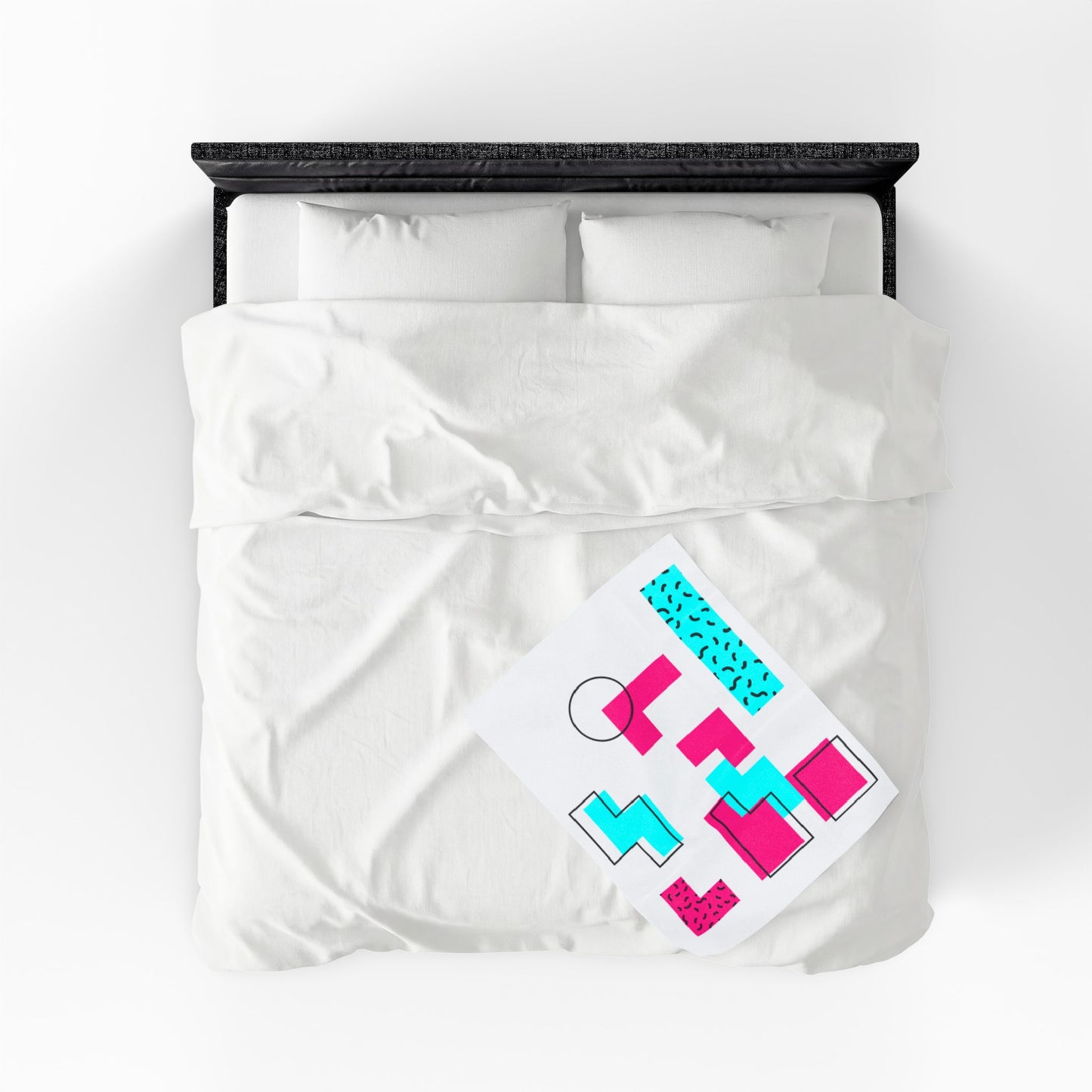 Retro Geometric Vibes - Plush Blanket
