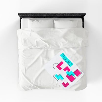 Retro Geometric Vibes - Plush Blanket